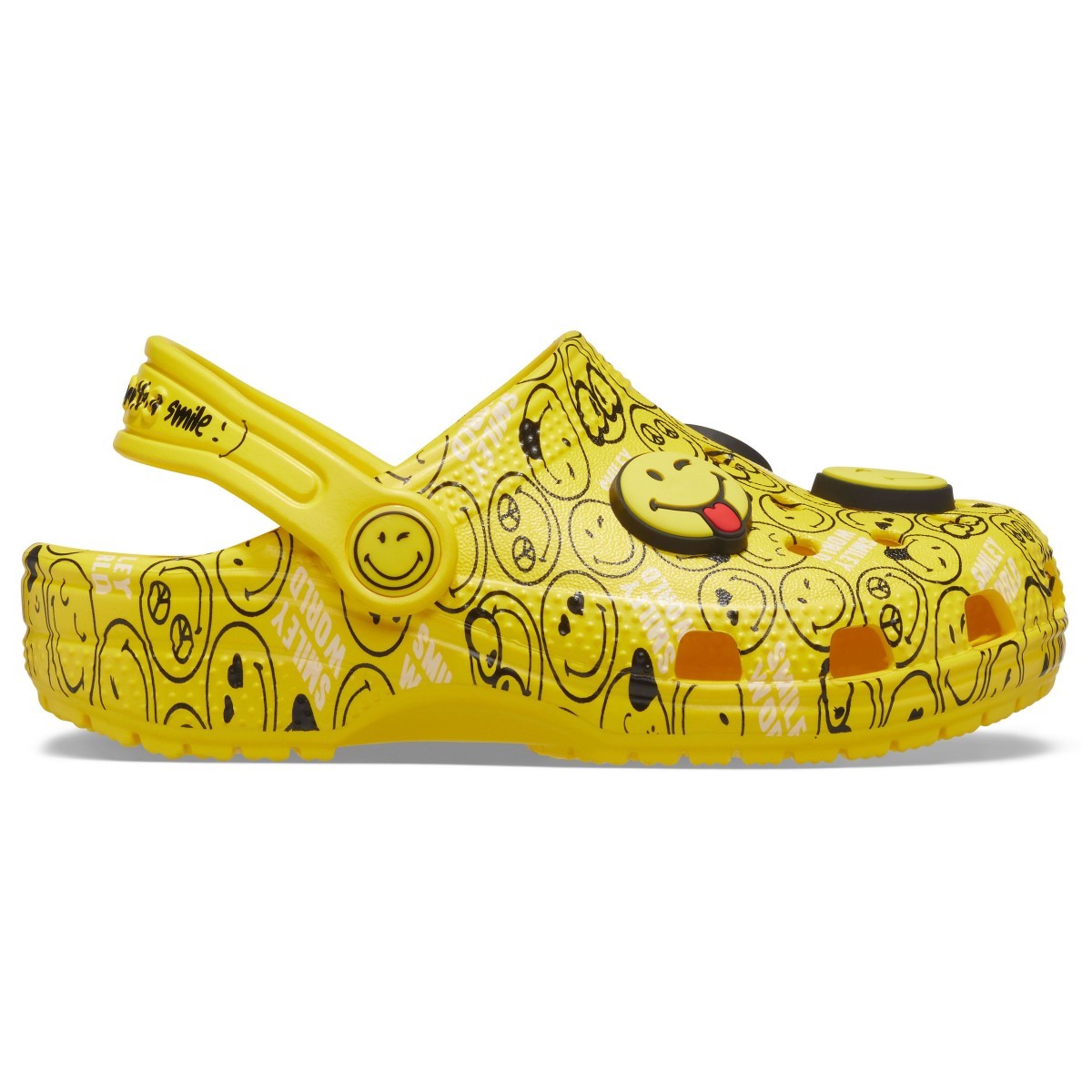 Saboți Crocs Classic Smiley World Clog Alb - White/Multi - imagine 7